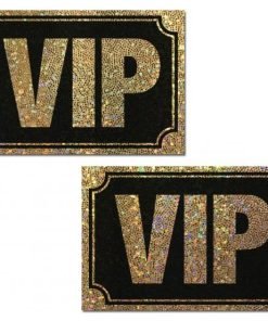 Pastease Vip Gold Glitter On Liquid Black Nipple Pasties