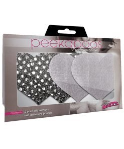 Dark Angel Hearts Pasties Silver