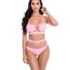 Pink Lipstick Neon Dreams Bra High Waist Thong Pink