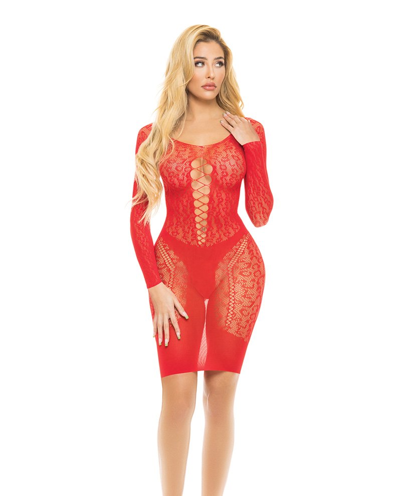 Pink Lipstick Animal Inside Chemise Red