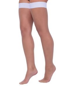 Colored Silicone Stay Up Stockings White O S
