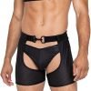 Master Chaps W Hook Ring Closure Rear Cut Out Black