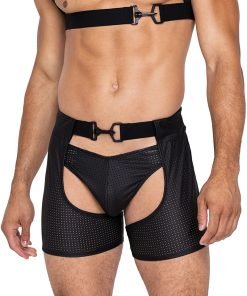 Master Chaps W Hook Ring Closure Rear Cut Out Black