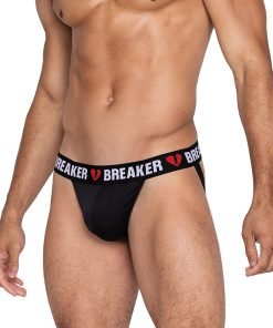 Heartbreaker Jockstrap W Contoured Pouch Elastic Rear Straps Black Red