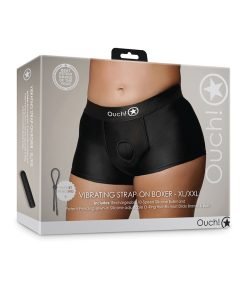 Shots Ouch Vibrating Strap On Boxer Black Xl Xxl