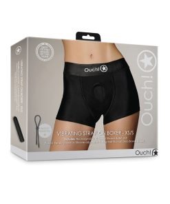 Shots Ouch Vibrating Strap On Boxer Black Xs S