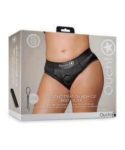 Shots Ouch Vibrating Strap On High Cut Brief Black Xl Xxl