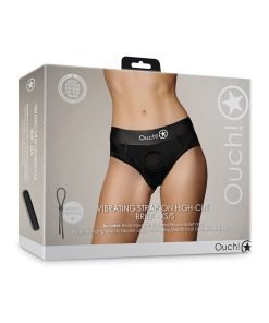 Shots Ouch Vibrating Strap On High Cut Brief Black