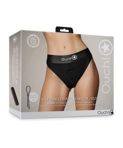 Shots Ouch Vibrating Strap On Hipster Black