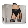 Shots Ouch Vibrating Strap On Thong W Adjustable Garters Black