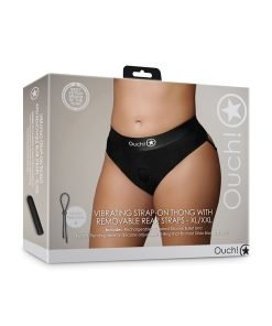 Shots Ouch Vibrating Strap On Thong W Removable Rear Straps Black Xl Xxl