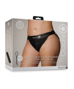 Shots Ouch Vibrating Strap On Panty Harness W Open Back Black Xl Xxl