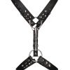 Shots Uomo Mens Harness W Metal Bit Black
