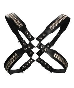 Shots Uomo Mens Pyramid Stud Body Harness Black