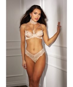Absolutely Beautiful Stretch Lace Collard Bra Panty Goes W Soh31549 Nude 38