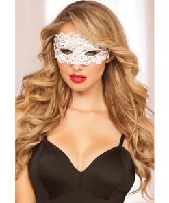 Lace Eye Mask Satin Ribbon Ties White O S