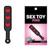 Wood Rocket Sex Toy Hearts Paddle Pin Black Red