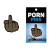Wood Rocket Middle Finger Pin Brown