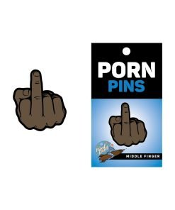 Wood Rocket Middle Finger Pin Brown