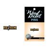 Wood Rocket He Him Pin Black Gold
