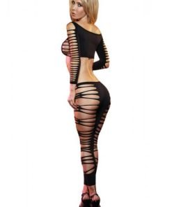 Lapdance Fire Flame Crop Top Pant Black O S