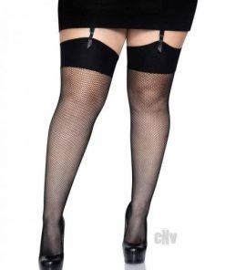 Spandex Net Stockin Wide Top 1x 2x Blk