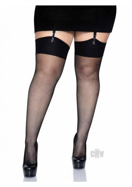 Spandex Net Stockin Wide Top 1x 2x Blk