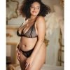 Allure Lace Peek A Boo Bralette Panty Black Qn