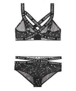 Vibes Karmas A Bitch Bralette Cutout Panty Black M L