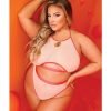Just Peachy Cut Out Halter Top Cheeky Panty Nude Qn