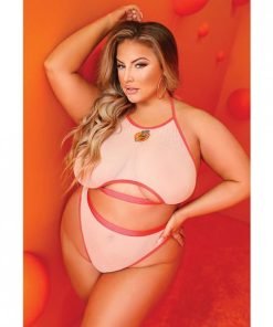 Just Peachy Cut Out Halter Top Cheeky Panty Nude Qn