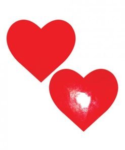 Neva Nude Vixen Queen Status Wet Vinyl Heart Pasties Red Qn