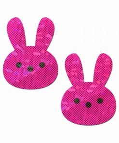 Pastease Glittery Pink Marshmallow Easter Bunny Nipple Pasties