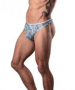 Marble Mesh Mini Thong Light Blue